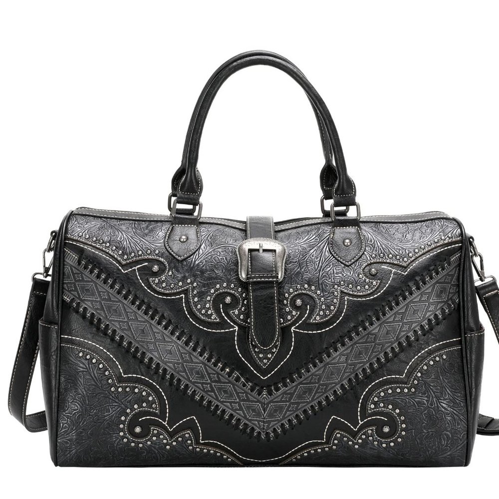 GIFTED Montana West Buckle Collection Weekender Bag in Black - Picture 1 of 7